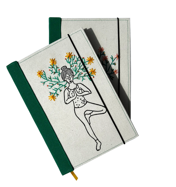 Handmade Yoga Journal Tree Pose