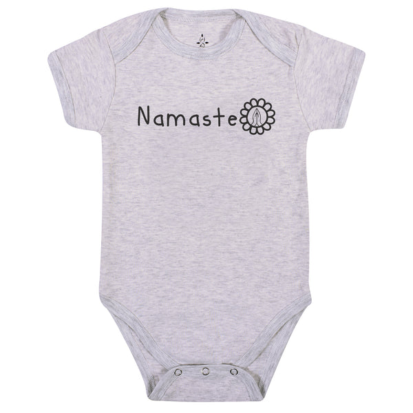 Namaste Yoga Baby Onesie Grey