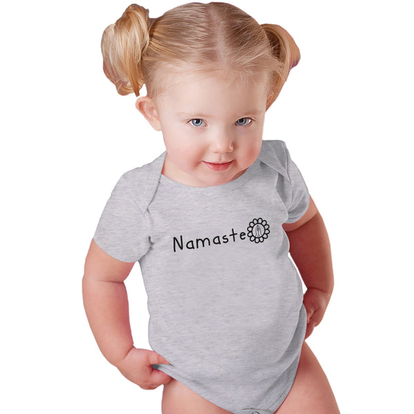 Namaste Yoga Baby Onesie Grey