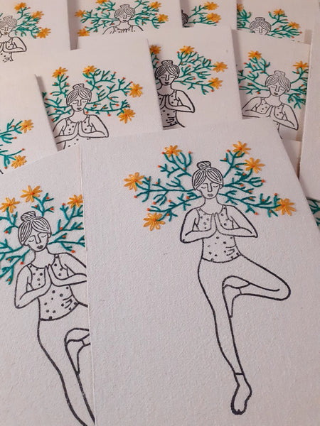 Handmade Yoga Journal Tree Pose