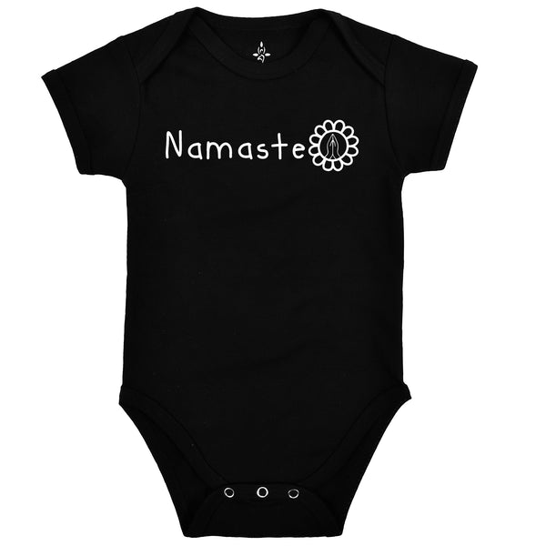 Namaste Yoga Baby Onesie Black