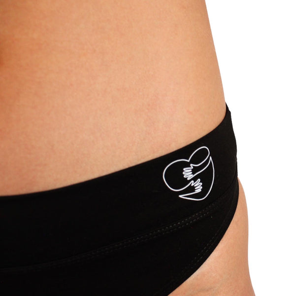 Self care love High Waisted Black Yoga Underwear for Women Organic Cotton Panties Undies Woman Gift