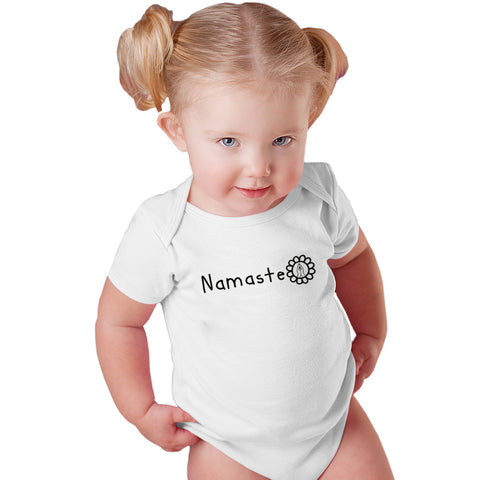 Namaste Yoga Baby Onesie White